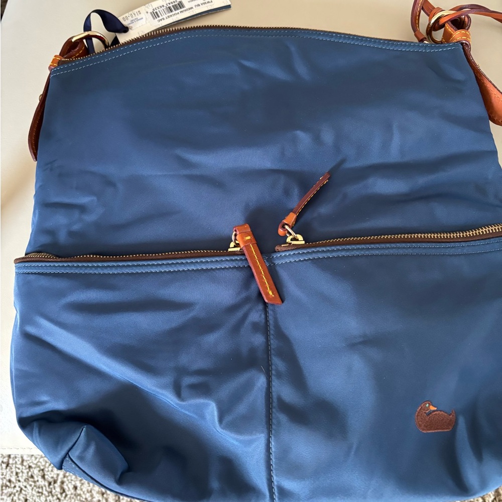 Dooney & Bourke Navy and Tan Shoulder Bag